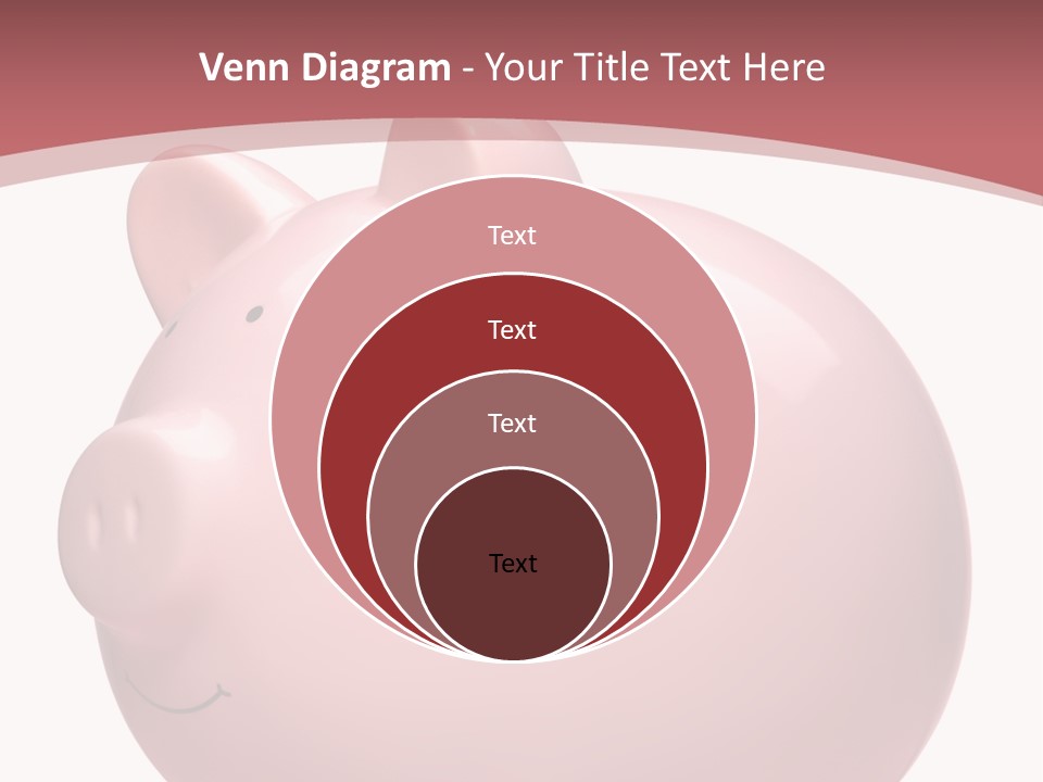 A Pink Piggy Bank Sitting On Top Of A Table PowerPoint Template