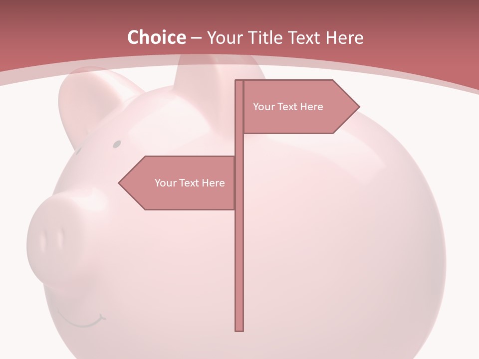 A Pink Piggy Bank Sitting On Top Of A Table PowerPoint Template