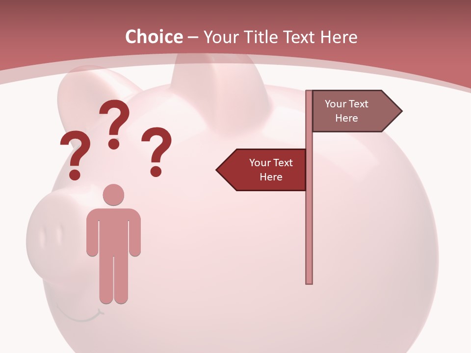 A Pink Piggy Bank Sitting On Top Of A Table PowerPoint Template