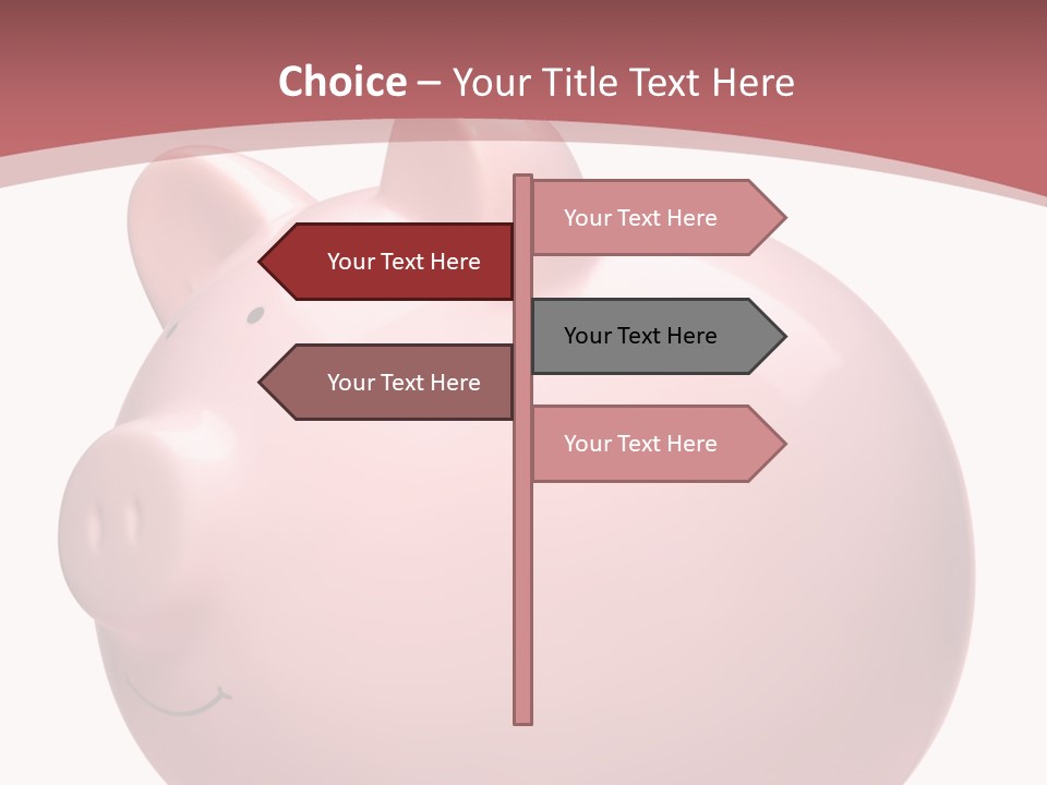 A Pink Piggy Bank Sitting On Top Of A Table PowerPoint Template