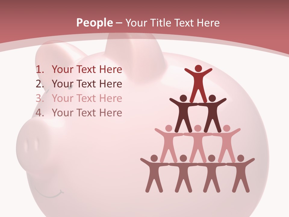 A Pink Piggy Bank Sitting On Top Of A Table PowerPoint Template
