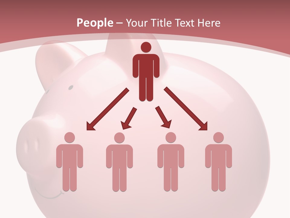 A Pink Piggy Bank Sitting On Top Of A Table PowerPoint Template