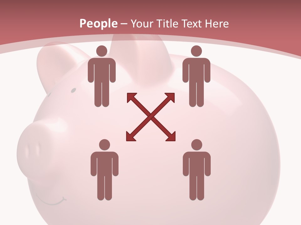 A Pink Piggy Bank Sitting On Top Of A Table PowerPoint Template