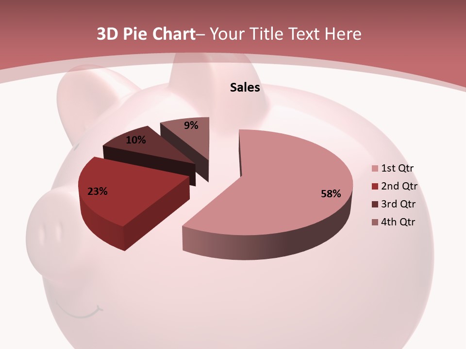 A Pink Piggy Bank Sitting On Top Of A Table PowerPoint Template