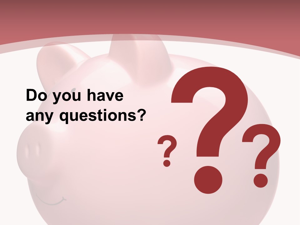 A Pink Piggy Bank Sitting On Top Of A Table PowerPoint Template