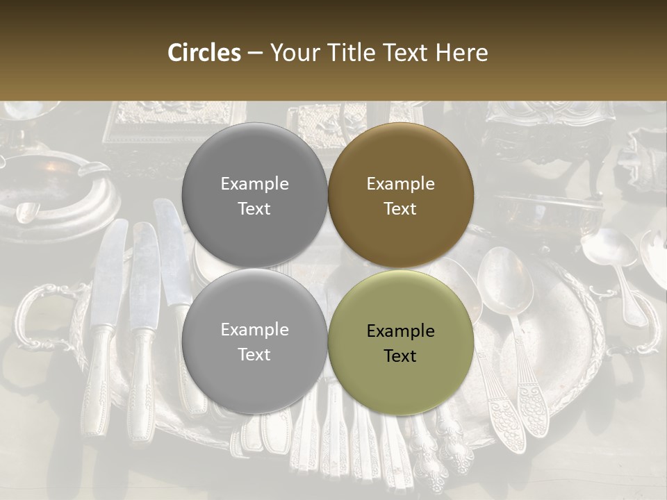 A Table Topped With Lots Of Silverware And Silverware PowerPoint Template