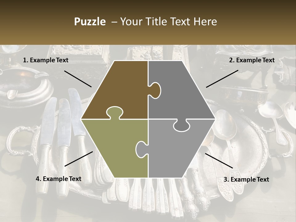 A Table Topped With Lots Of Silverware And Silverware PowerPoint Template