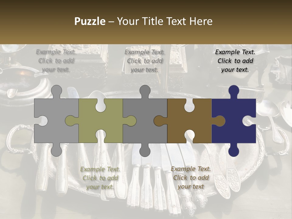 A Table Topped With Lots Of Silverware And Silverware PowerPoint Template