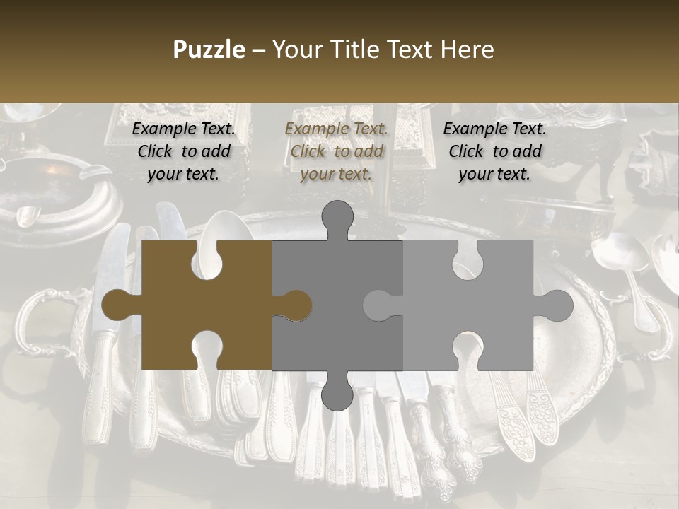 A Table Topped With Lots Of Silverware And Silverware PowerPoint Template