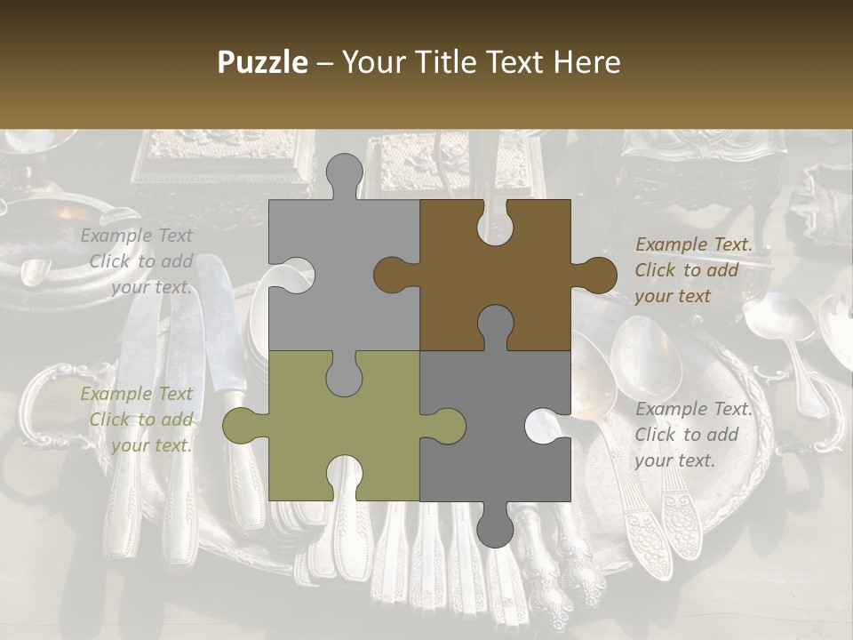 A Table Topped With Lots Of Silverware And Silverware PowerPoint Template