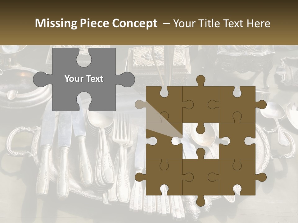 A Table Topped With Lots Of Silverware And Silverware PowerPoint Template