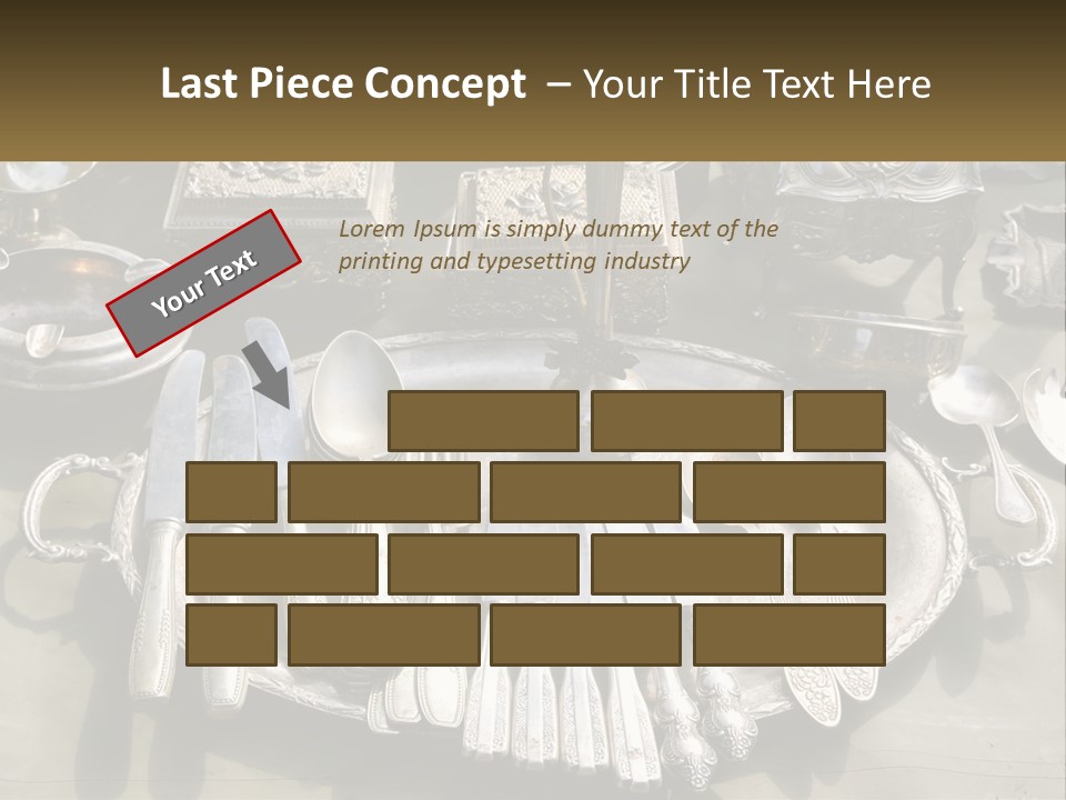A Table Topped With Lots Of Silverware And Silverware PowerPoint Template