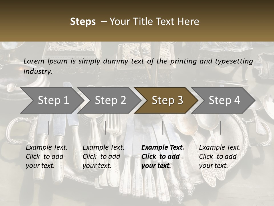 A Table Topped With Lots Of Silverware And Silverware PowerPoint Template