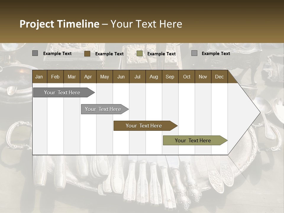 A Table Topped With Lots Of Silverware And Silverware PowerPoint Template