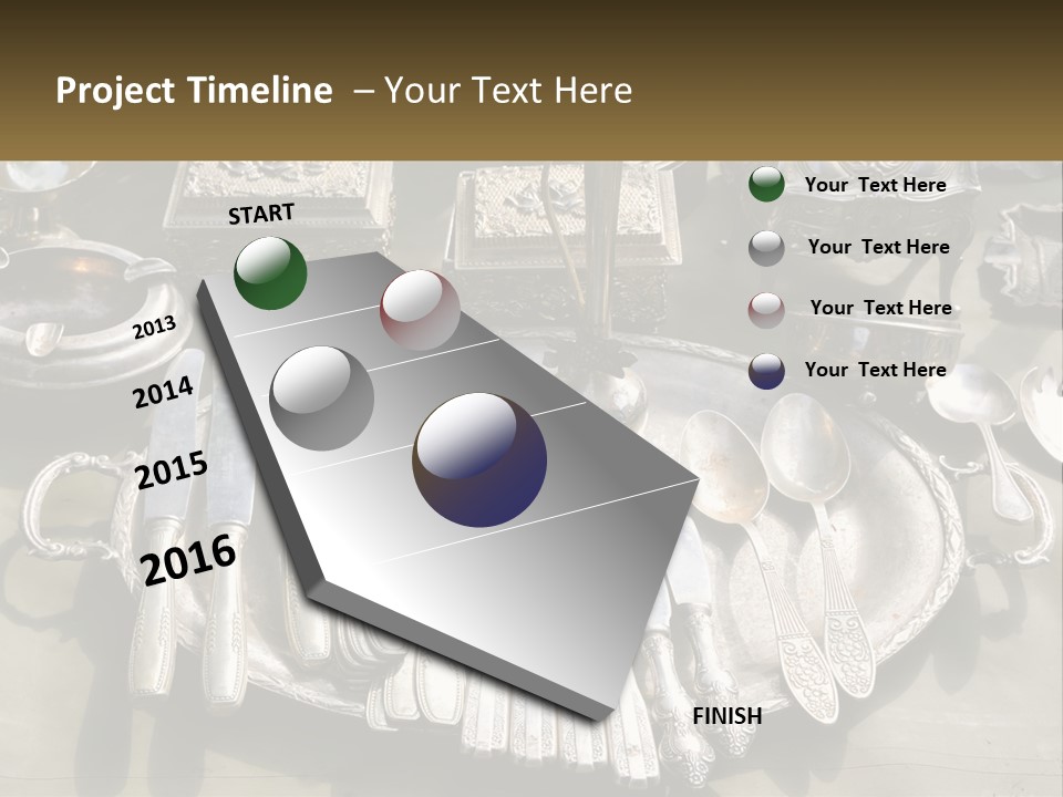 A Table Topped With Lots Of Silverware And Silverware PowerPoint Template