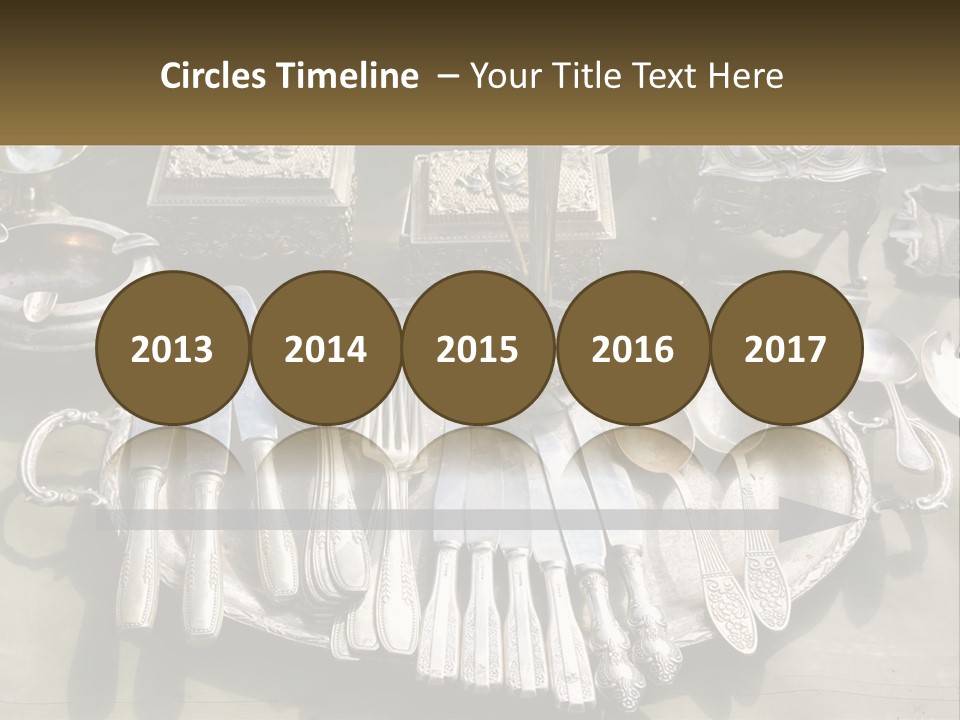 A Table Topped With Lots Of Silverware And Silverware PowerPoint Template