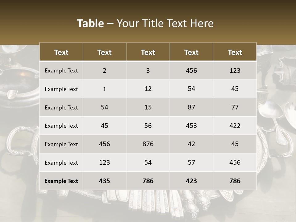 A Table Topped With Lots Of Silverware And Silverware PowerPoint Template