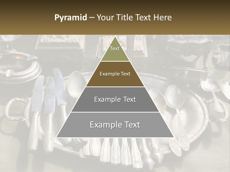 A Table Topped With Lots Of Silverware And Silverware PowerPoint Template