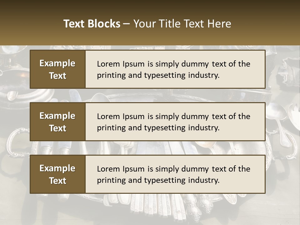 A Table Topped With Lots Of Silverware And Silverware PowerPoint Template