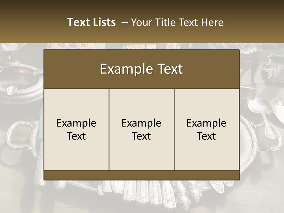 A Table Topped With Lots Of Silverware And Silverware PowerPoint Template