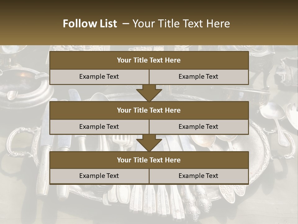 A Table Topped With Lots Of Silverware And Silverware PowerPoint Template
