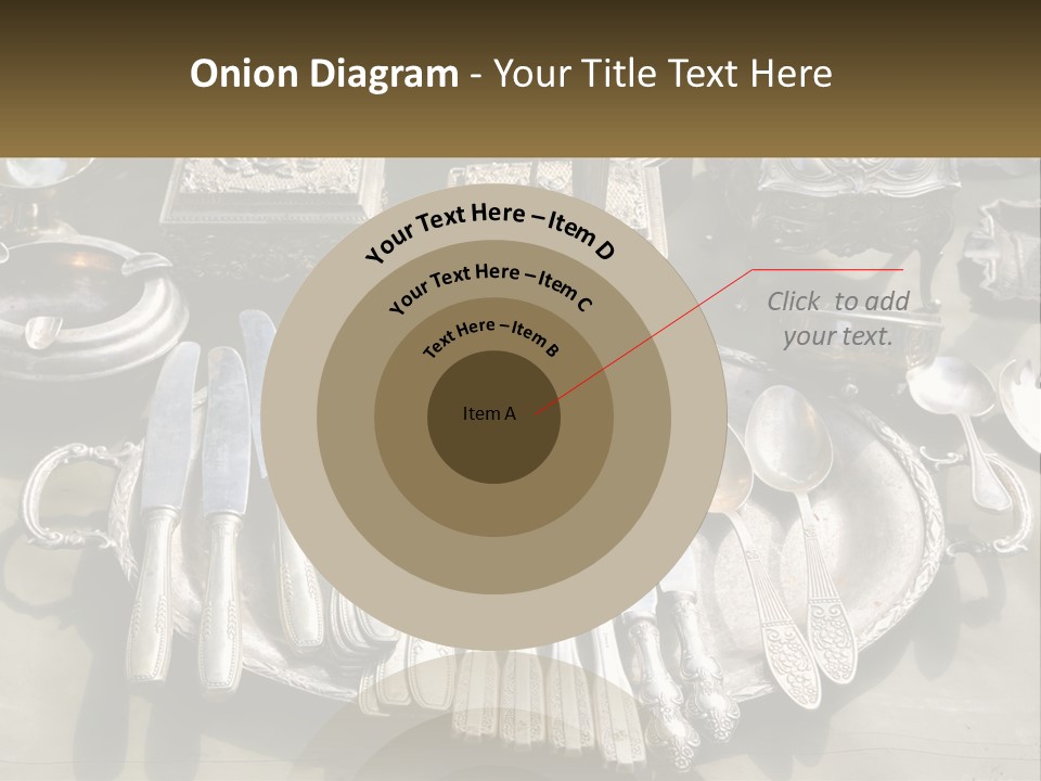 A Table Topped With Lots Of Silverware And Silverware PowerPoint Template