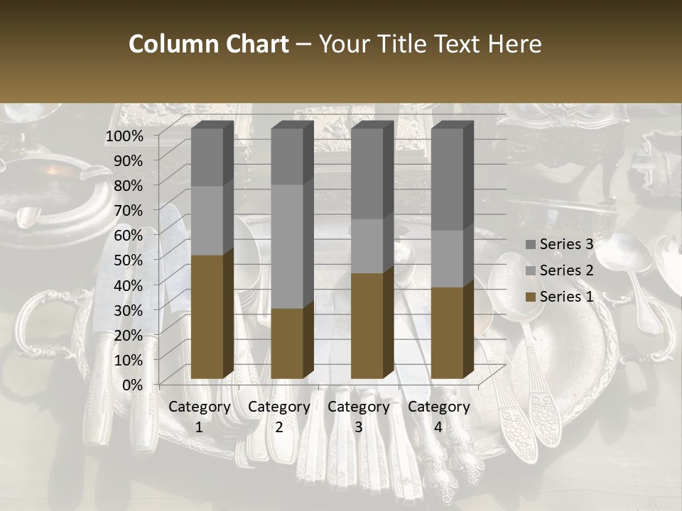 A Table Topped With Lots Of Silverware And Silverware PowerPoint Template