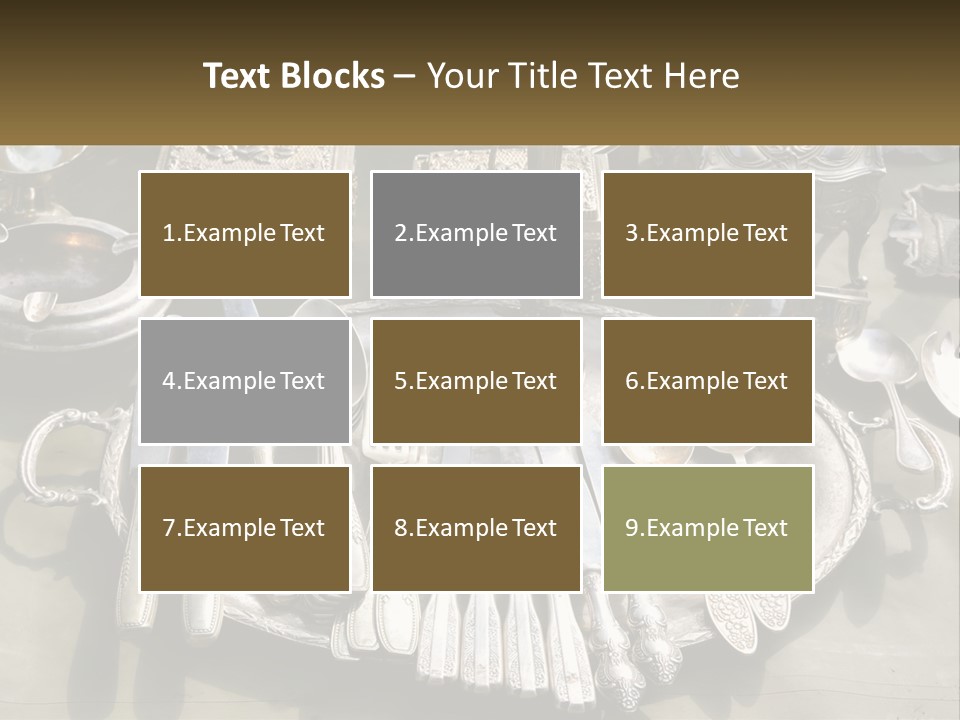 A Table Topped With Lots Of Silverware And Silverware PowerPoint Template