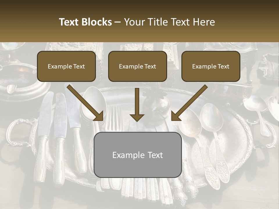 A Table Topped With Lots Of Silverware And Silverware PowerPoint Template