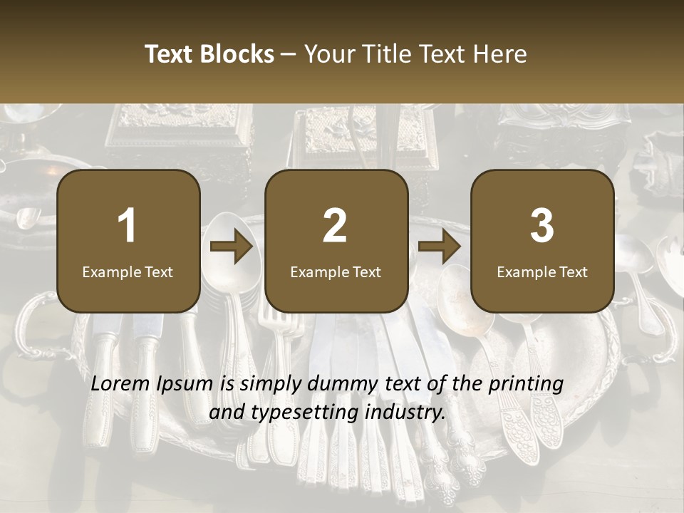 A Table Topped With Lots Of Silverware And Silverware PowerPoint Template