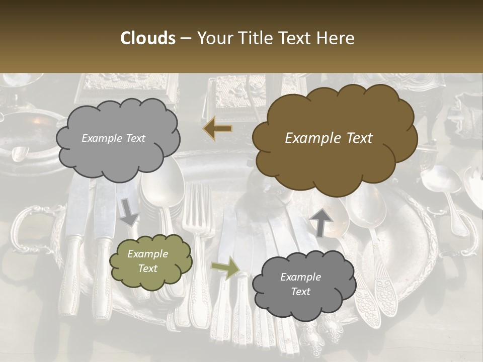A Table Topped With Lots Of Silverware And Silverware PowerPoint Template