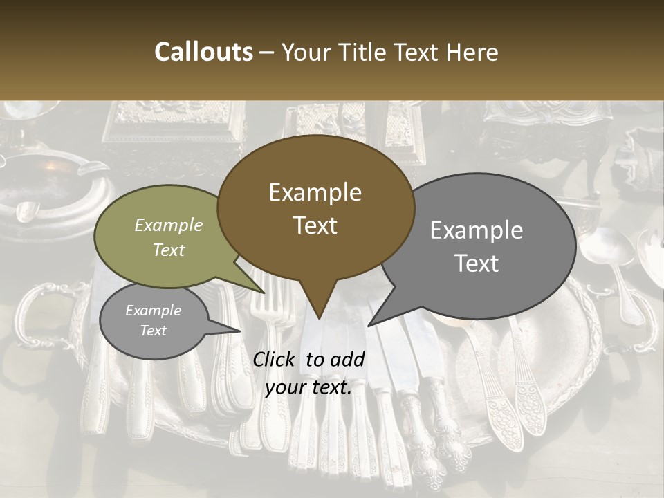 A Table Topped With Lots Of Silverware And Silverware PowerPoint Template