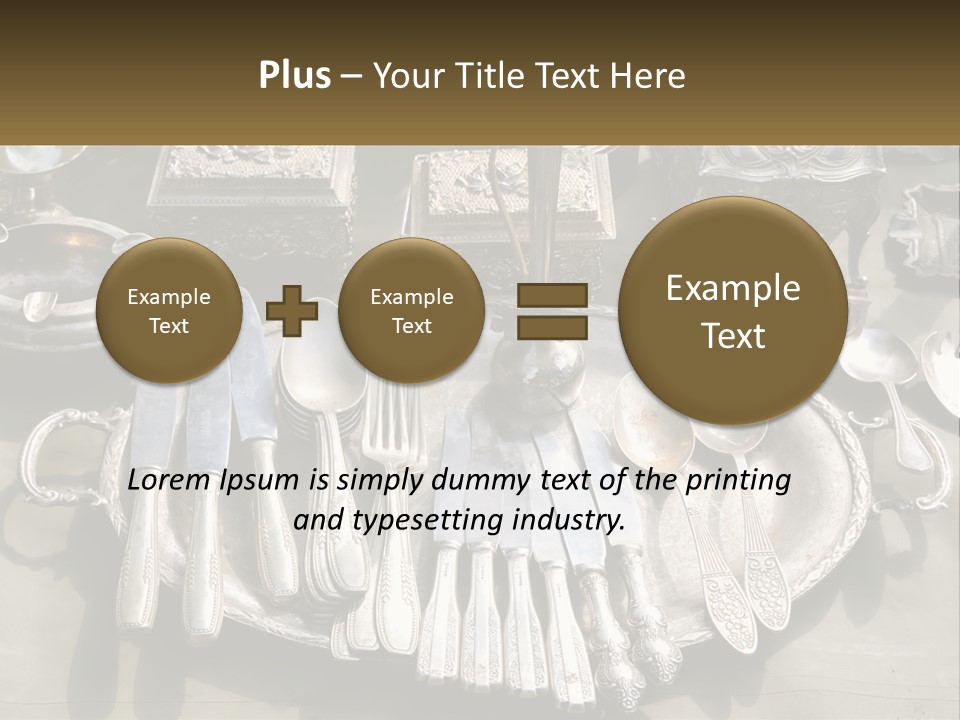 A Table Topped With Lots Of Silverware And Silverware PowerPoint Template
