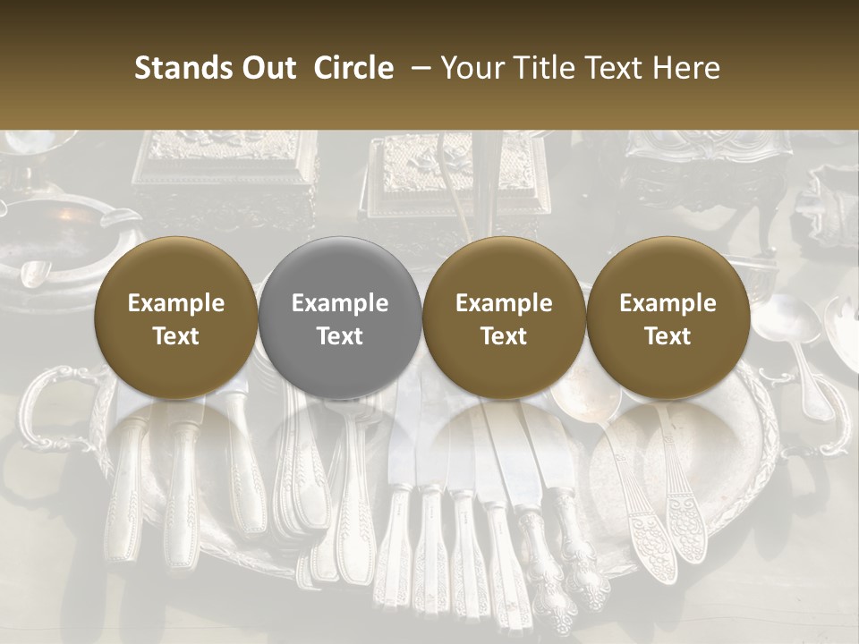 A Table Topped With Lots Of Silverware And Silverware PowerPoint Template