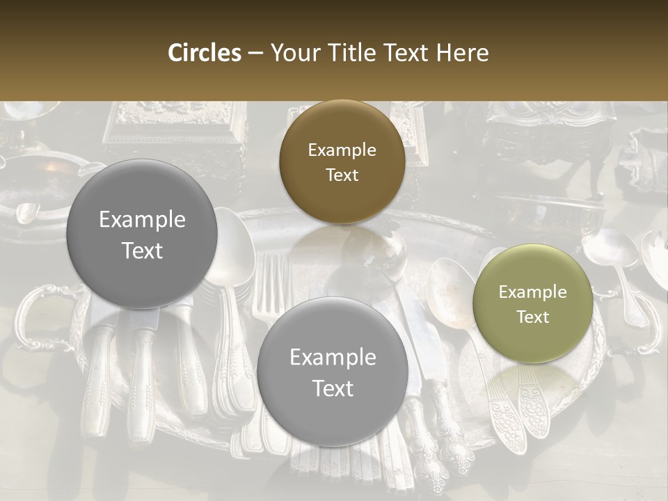 A Table Topped With Lots Of Silverware And Silverware PowerPoint Template