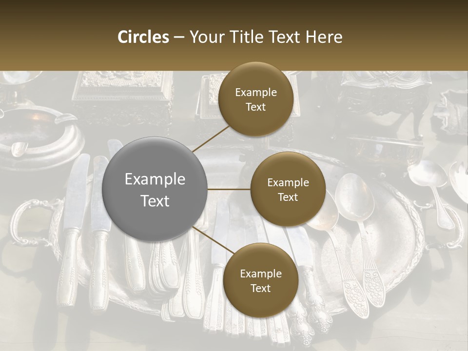 A Table Topped With Lots Of Silverware And Silverware PowerPoint Template