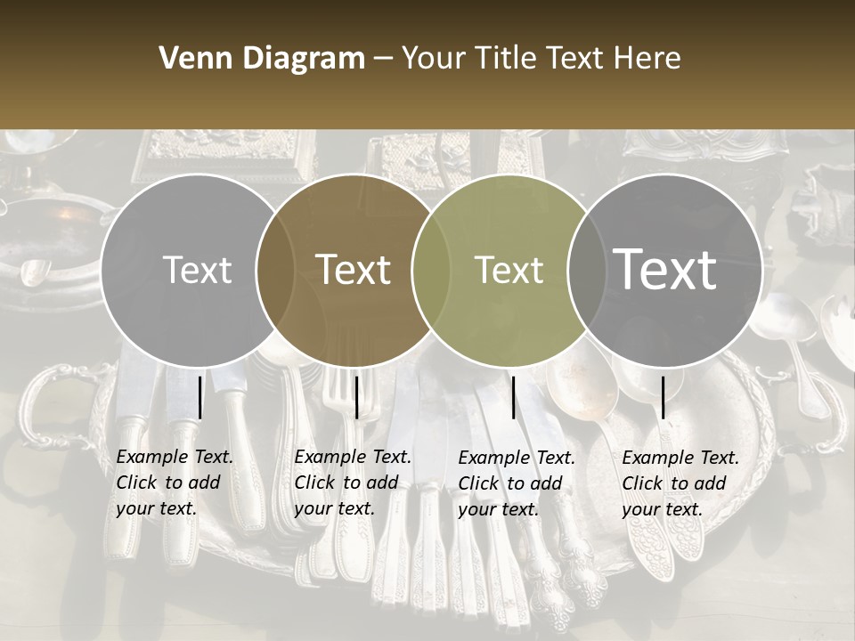 A Table Topped With Lots Of Silverware And Silverware PowerPoint Template