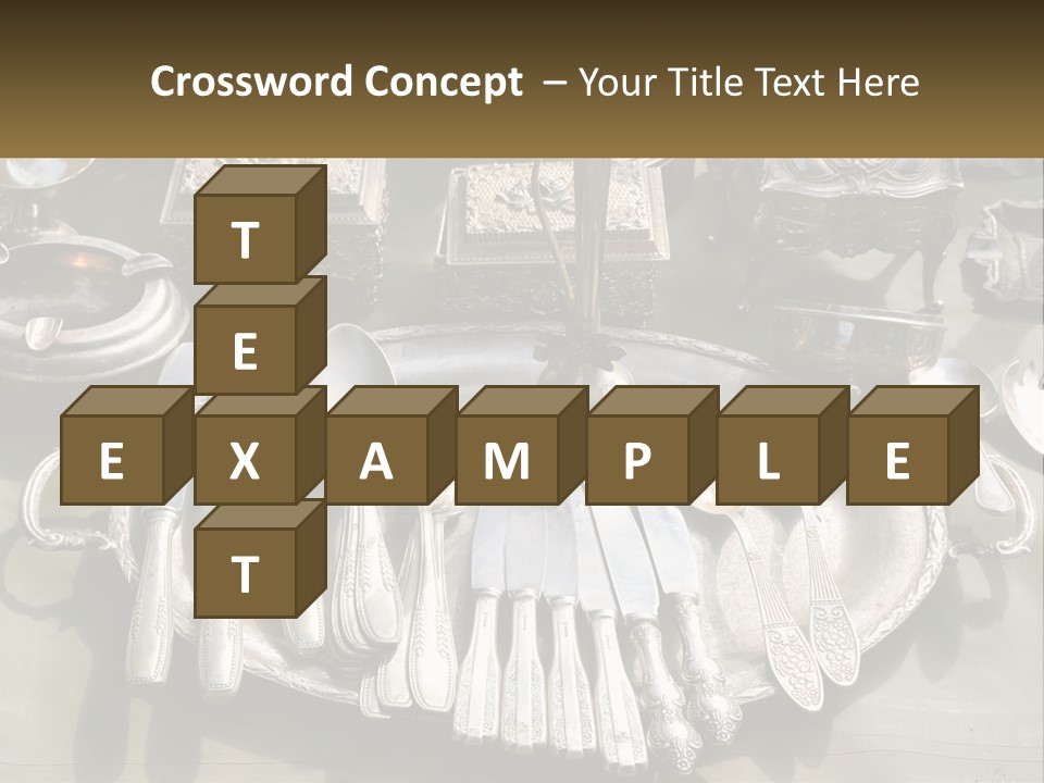 A Table Topped With Lots Of Silverware And Silverware PowerPoint Template