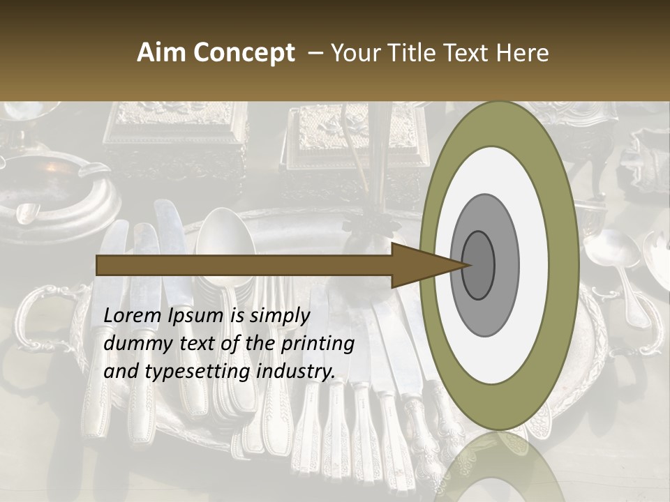 A Table Topped With Lots Of Silverware And Silverware PowerPoint Template