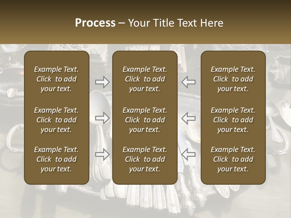 A Table Topped With Lots Of Silverware And Silverware PowerPoint Template