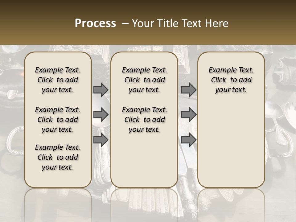 A Table Topped With Lots Of Silverware And Silverware PowerPoint Template