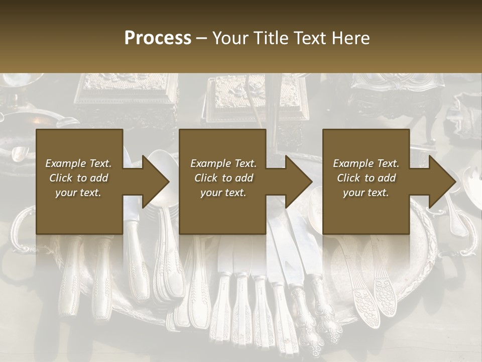 A Table Topped With Lots Of Silverware And Silverware PowerPoint Template
