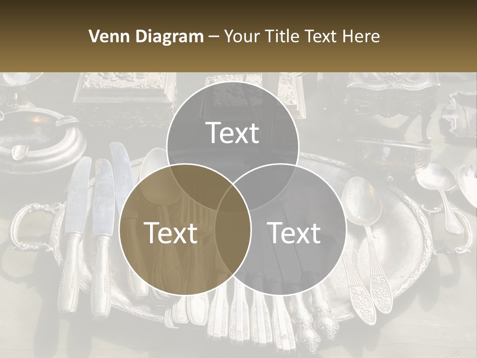 A Table Topped With Lots Of Silverware And Silverware PowerPoint Template