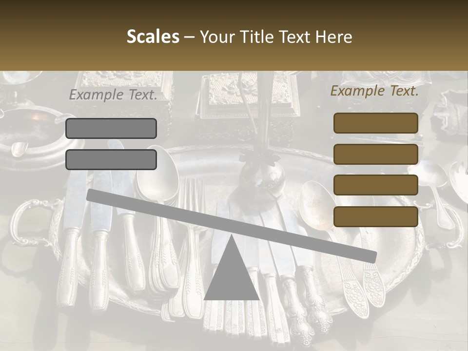 A Table Topped With Lots Of Silverware And Silverware PowerPoint Template