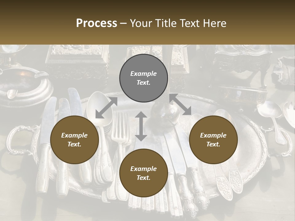 A Table Topped With Lots Of Silverware And Silverware PowerPoint Template