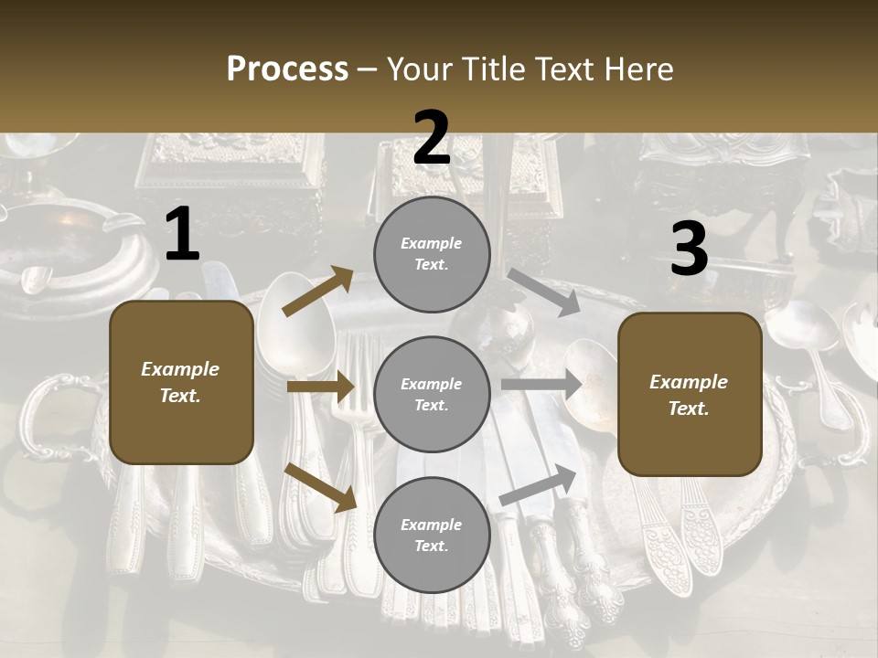 A Table Topped With Lots Of Silverware And Silverware PowerPoint Template