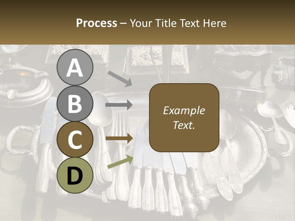 A Table Topped With Lots Of Silverware And Silverware PowerPoint Template