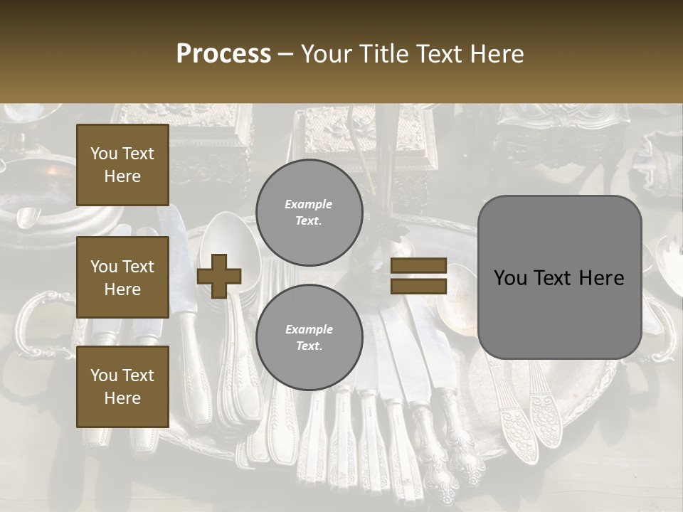 A Table Topped With Lots Of Silverware And Silverware PowerPoint Template