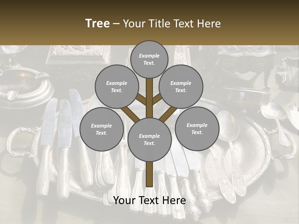 A Table Topped With Lots Of Silverware And Silverware PowerPoint Template