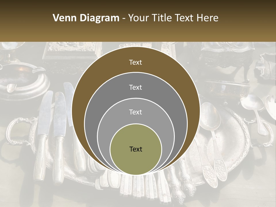 A Table Topped With Lots Of Silverware And Silverware PowerPoint Template